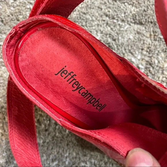 Jeffrey Campbell Red Patent Western Cutout Ankle Boots - Picture 9 of 12